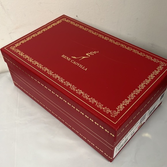 NIB - RENÉ CAOVILLA Cleo Snake Ankle-Wrap Rose Gold/Satin Sandal - Size 4US (34) - Picture 7 of 8